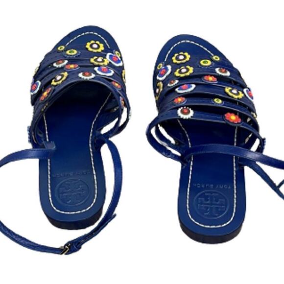 TORY BURCH MARGUERITE CALF LEATHER SANDALS SIZE 7 - Picture 5 of 8